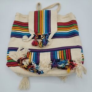Rainbow Backpack Multicolor Striped Bag #1541